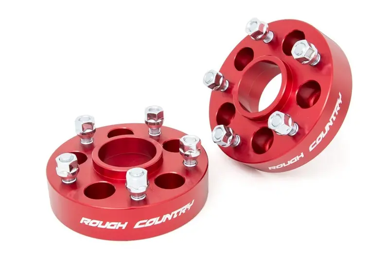 1.5 Inch Wheel Adapters | 5X4.5 To 5X5 | Red | Jeep Cherokee Xj/Comanche Mj/Wrangler Tj 1