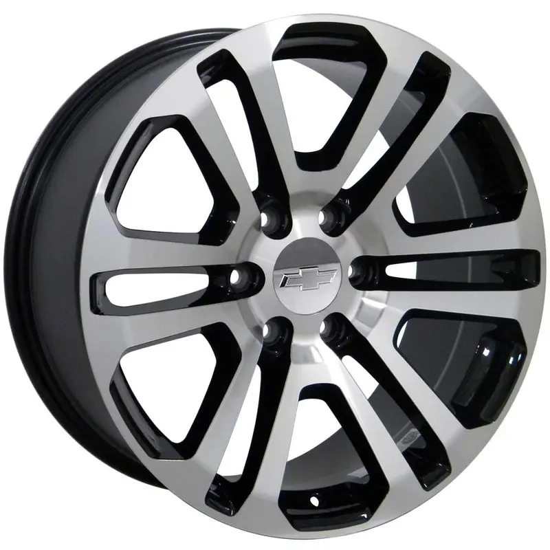 20" Replica Wheel Fits Gmc Yukon Sierra Denali | Chevy Silverado Tahoe Suburban | Cadillac Escalade Rim - Cv99 Black Machined 20X9 1