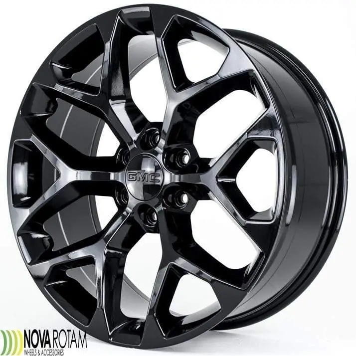 22" Black Ck156 Wheel Rim | Fits Chevy Silverado Tahoe Suburban | Fits Gmc Sierra Yukon Denali | Cadillac Escalade | Snowflake 1