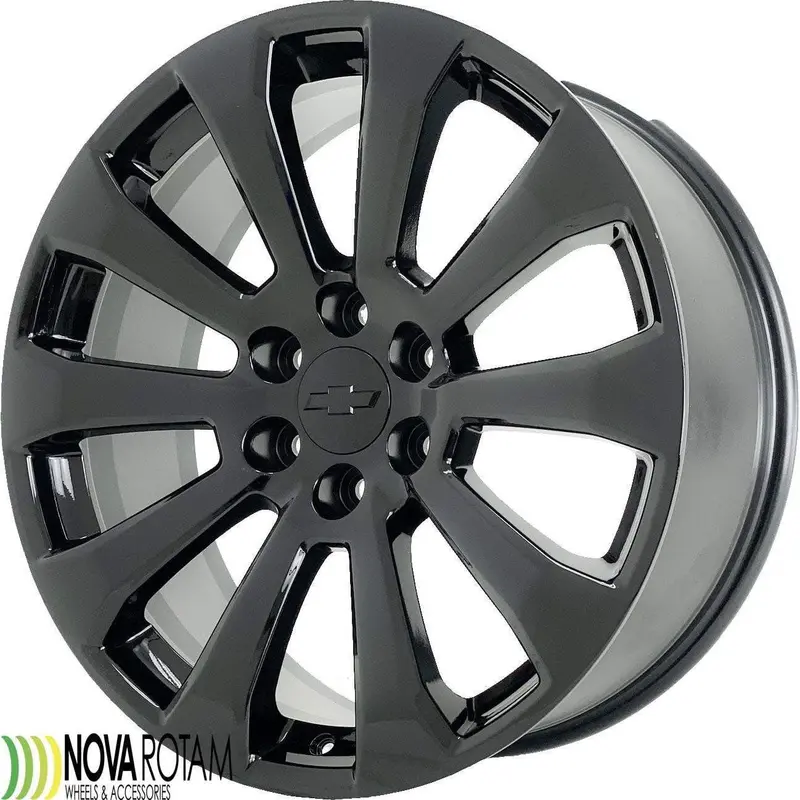22" Black Wheels Rims | Fits Chevy Silverado High Country Tahoe Gmc Sierra Yukon Denali Cadillac Escalade | Midnight Rally 5922 | 84228265 1