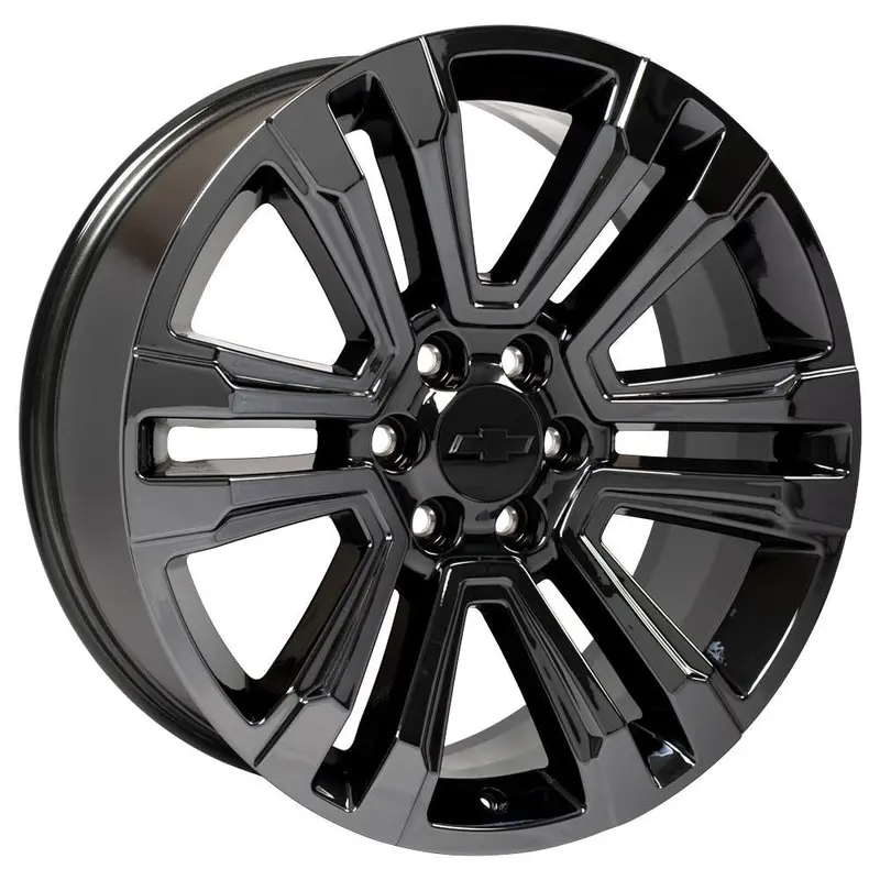 22" Fits Fits Gmc Yukon Sierra Denali | Chevy Silverado Tahoe Suburban | Cadillac Escalade Rim Wheel - Pvd Black Chrome 22X9 1