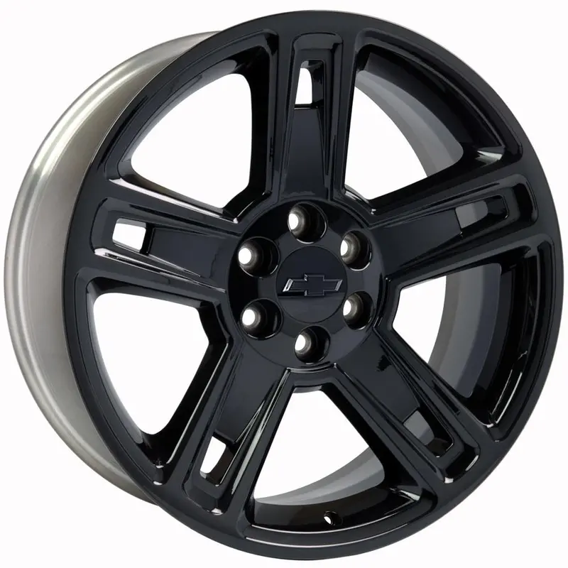 22" Fits Gmc Yukon Sierra Denali | Chevy Silverado Tahoe Suburban | Cadillac Escalade Rim - Silverado Replica Wheel - Black 22X9 1