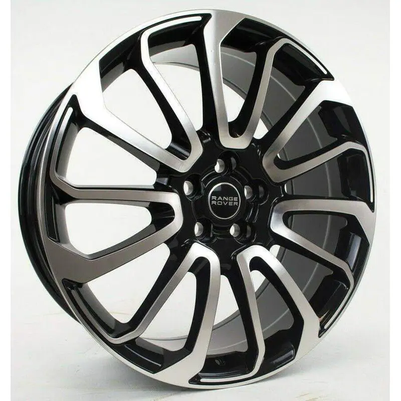 22" Machined Black Wheels Rims | Fits Range Rover Sport Hse Base Dynamic Supercharged | 7 Split-Spoke Style 7007 Lr039141 | Diamond Turned Finish 1