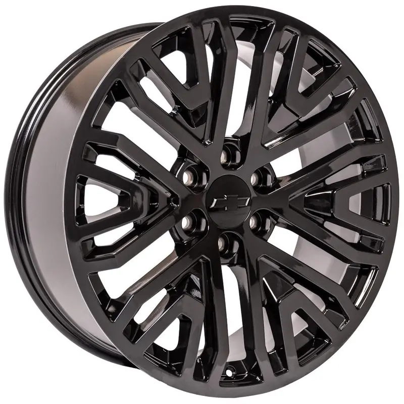 22" Replica Wheel Fits Gmc Yukon Sierra Denali | Chevy Silverado Tahoe Suburban | Cadillac Escalade Rim | 1500 - Cv37 Black 22X9 1