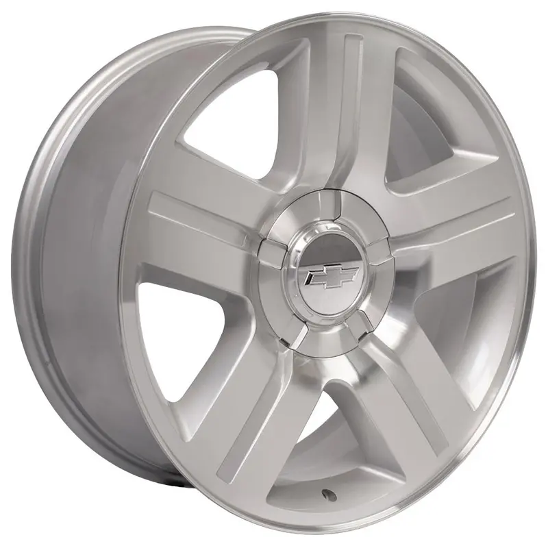22" Replica Wheel Fits Gmc Yukon Sierra Denali | Chevy Silverado Tahoe Suburban | Cadillac Escalade Rim - Cv84 Silver Machined 22X9 1