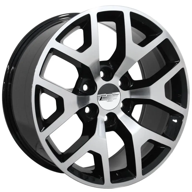 22" Replica Wheel Fits Gmc Yukon Sierra Denali | Chevy Silverado Tahoe Suburban | Cadillac Escalade Rim - Cv92 Black Machined 22X9 1