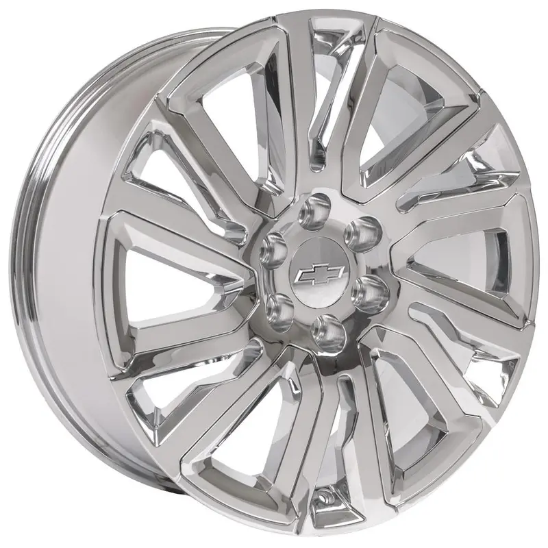22" Replica Wheelfits Gmc Yukon Sierra Denali | Chevy Silverado Tahoe Suburban | Cadillac Escalade Rim - Cv39 Chrome With Chrome Insert 22X9 1
