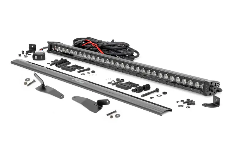 30" Single Row Light Mount | Front | Black Series | White Drl | Polaris Rzr Turbo R 1