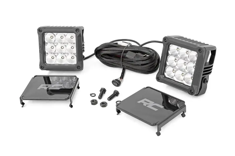 4 Inch Chrome Series Led Light Pods | Square | White Drl | Pair 1