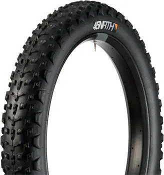 45Nrth Dillinger 4 Tire - 26 X 4, Tubeless, Folding, Black, 120 Tpi, 240 Concave Carbide Aluminum Studs 1