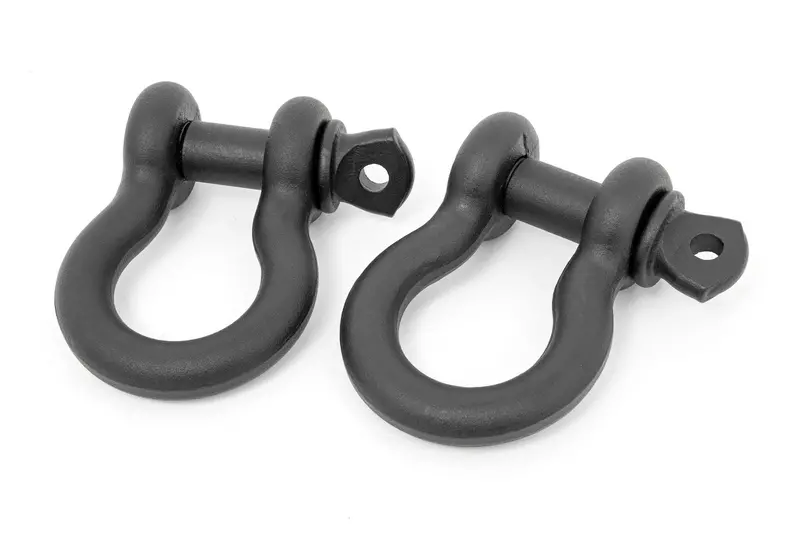 5/8 D Ring Shackles | Cast | 3/4" Pin | Pair | Black 1