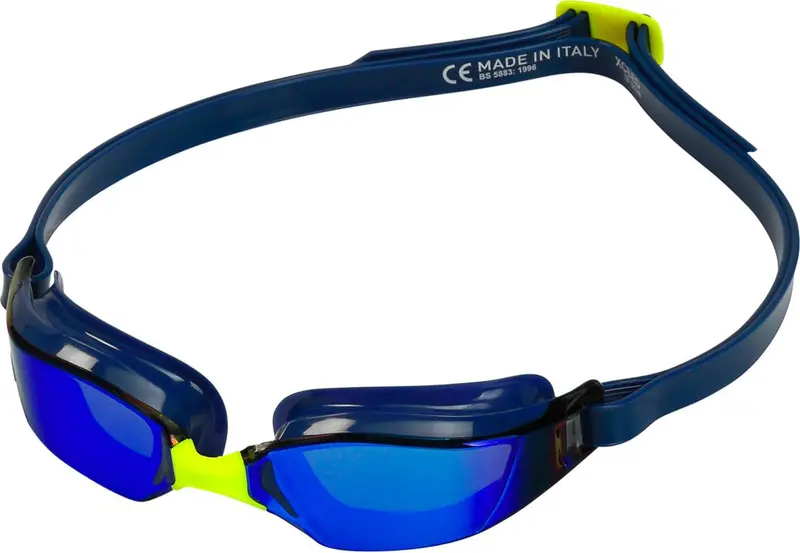Aquasphere Xceed Swim Goggles - Titanium Lens Navy, Yellow & Navy 1
