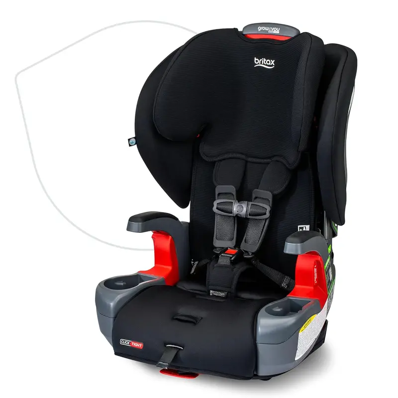 Britax Grow With You Clicktight Harness Booster Car Seat - Black Contour 1