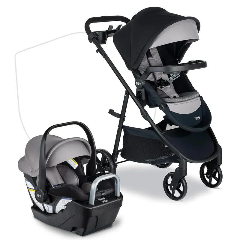 Britax Willow Brook S+ Travel System With Alpine Anti-Rebound Base - Graphite Onyx 1