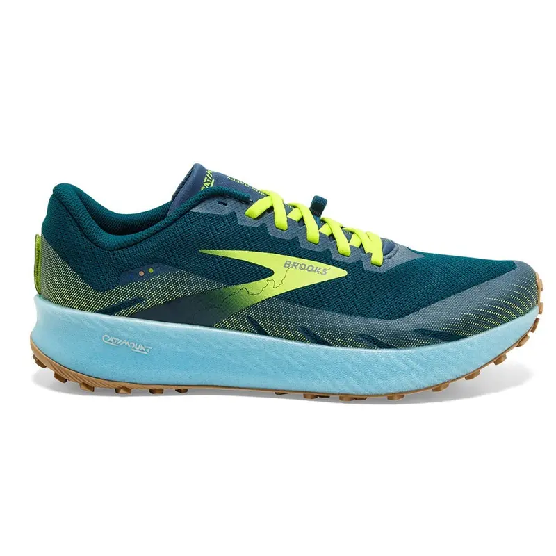 Brooks Men's Catamount Speed Running Shoes - Blue/Lime/Biscuit Size 9 1