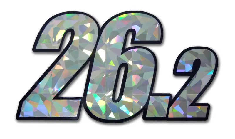 Elektroplate 26.2 Marathon Silver Reflective Decal 1