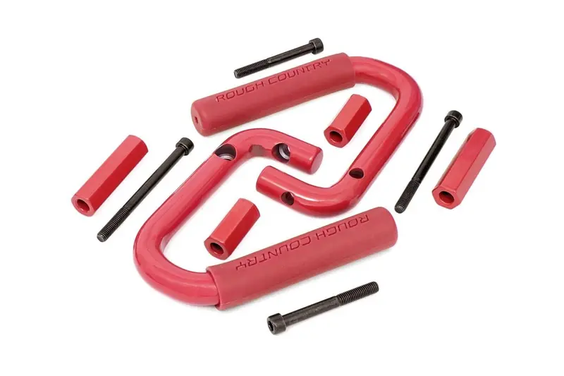 Grab Handles | Steel | Front | Red | Jeep Wrangler Jk/Wrangler Unlimited (07-18) 1