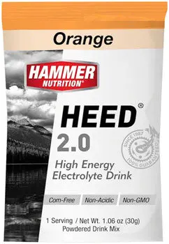 Hammer Nutrition Heed 2.0 High Energy Electrolyte Drink - Orange Single Serving Packet 1