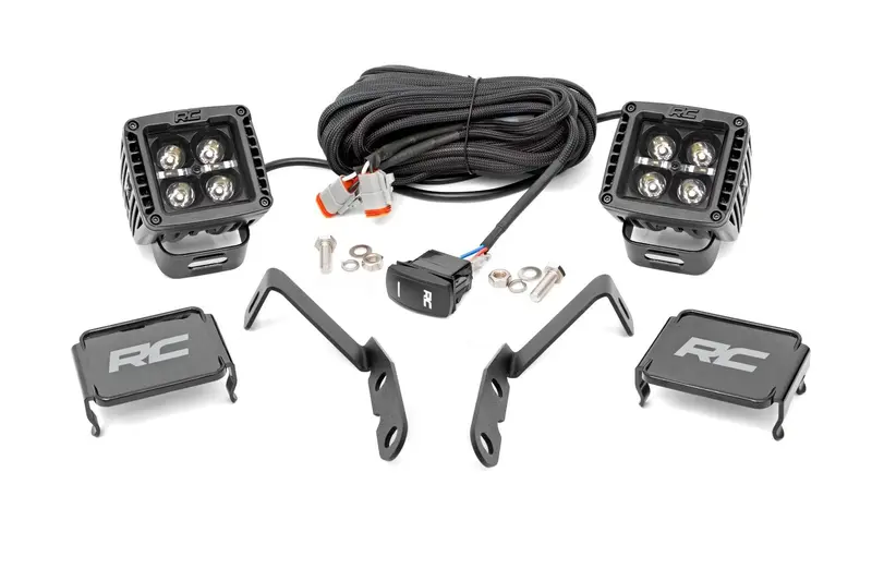 Led Light | Ditch Mount | 2" Black Pair | Amber Drl | Chevy 1500 (2007-2013) 1