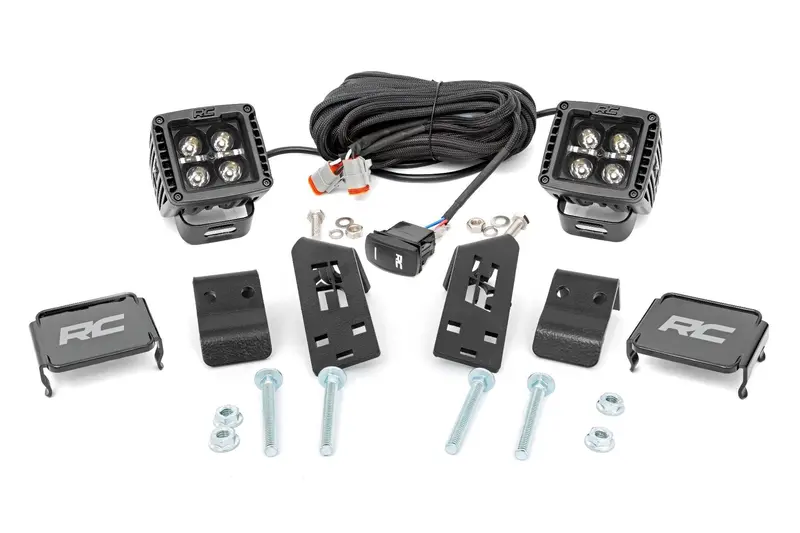Led Light Kit | "A" Pillar Mount | 2" Black Pair | Amber Drl | Polaris Rzr Pro Xp 1