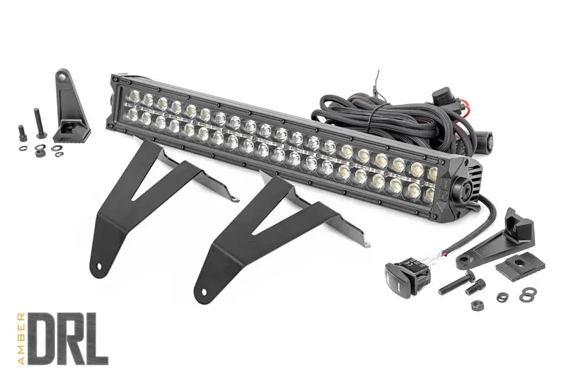 Led Light Kit | Bumper Mount | 20" Black Dual Row| Amber Drl | Ram 1500 (19-24) 1