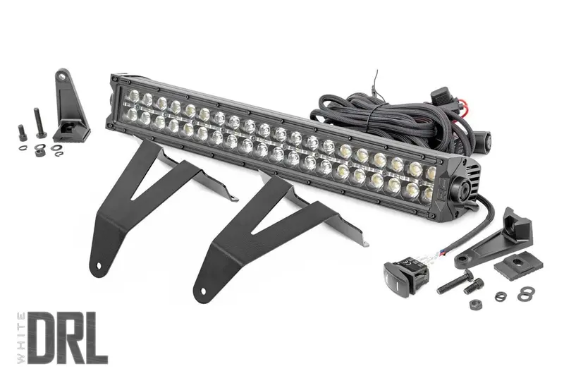 Led Light Kit | Bumper Mount | 20" Black Dual Row | White Drl | Ram 1500 (19-24) 1