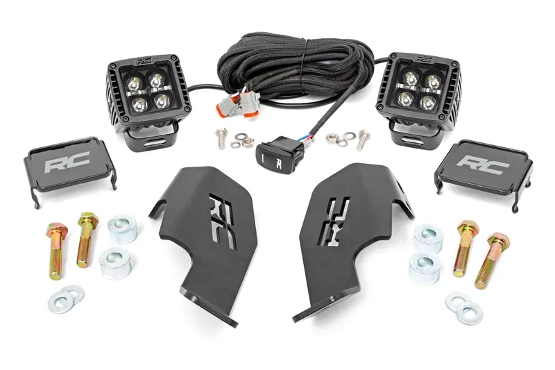 Led Light Kit | Cage Mount | 2" Black Pair | Amber Drl | Honda Talon 1000 1
