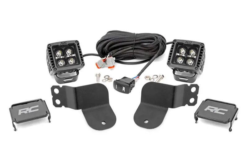 Led Light Kit | Cage Mount | 2" Black Pair | Amber Drl | Polaris General Xp 4 1000 1