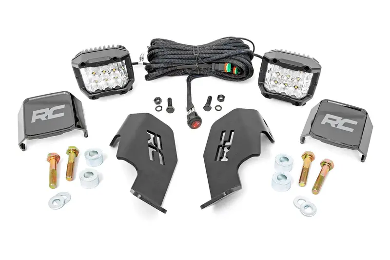 Led Light Kit | Cage Mount | 2" Chrome Pair | Wide Angle | Honda Talon 1000 1