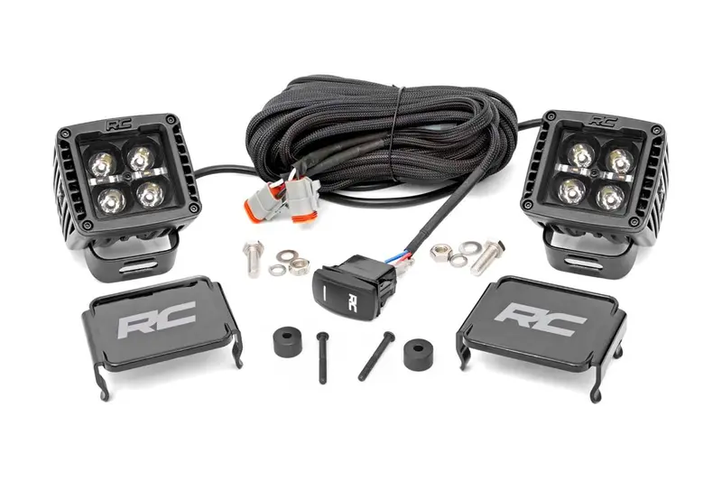 Led Light Kit | Cowl Mount | 2" Black Pair | Amber Drl | Jeep Gladiator Jt/Wrangler Jl (18-26) 1