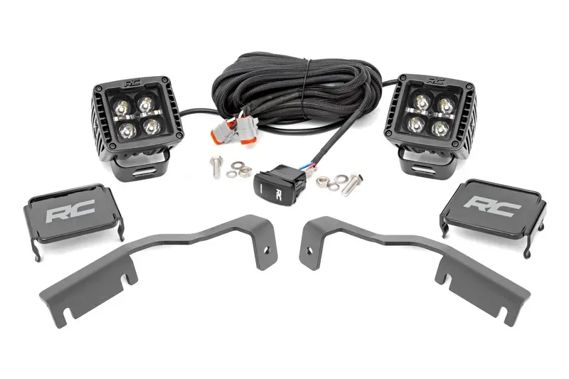 Led Light Kit | Ditch Mount | 2" Black Pair | Amber Drl | Nissan Frontier (22-25) 1