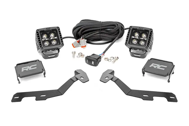 Led Light Kit | Ditch Mount | 2" Black Pair | Amber Drl | Ram 1500 (19-26) 1