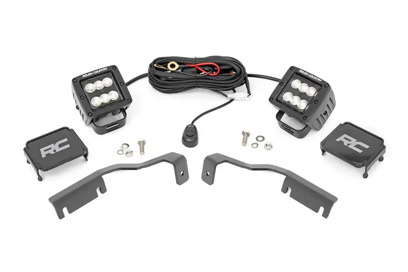 Led Light Kit | Ditch Mount | 2" Black Pair | Flood | Nissan Frontier (22-25) 1
