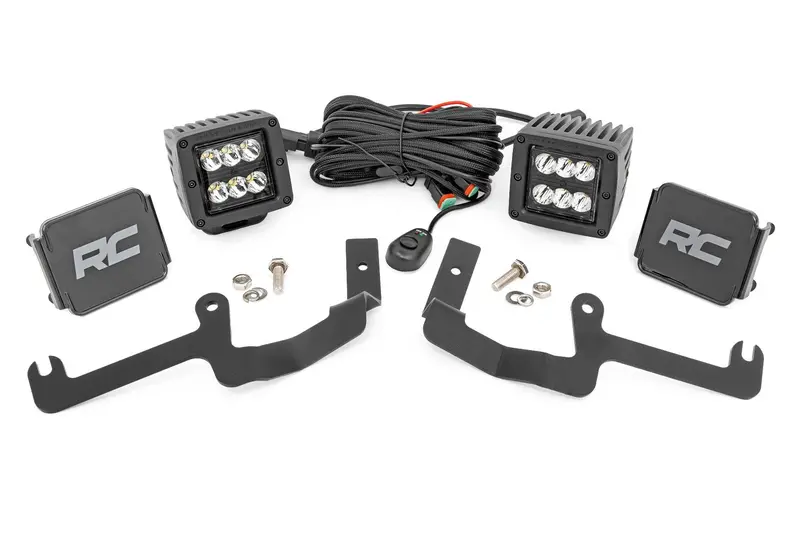Led Light Kit | Ditch Mount | 2" Black Pair | Spot | Chevy Silverado 1500 (19-26) 1