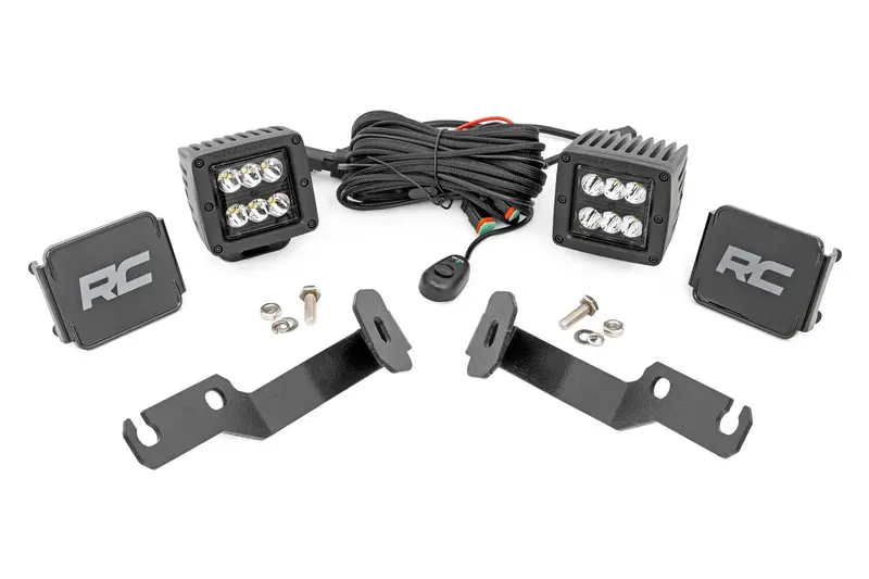 Led Light Kit | Ditch Mount | 2" Black Pair | Spot | Toyota Tacoma (05-15) 1