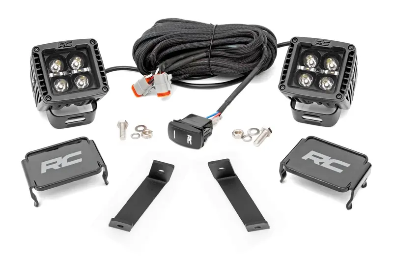 Led Light Kit | Ditch Mount | 2" Black Pair | White Drl | Jeep Cherokee Kl (14-21) 1