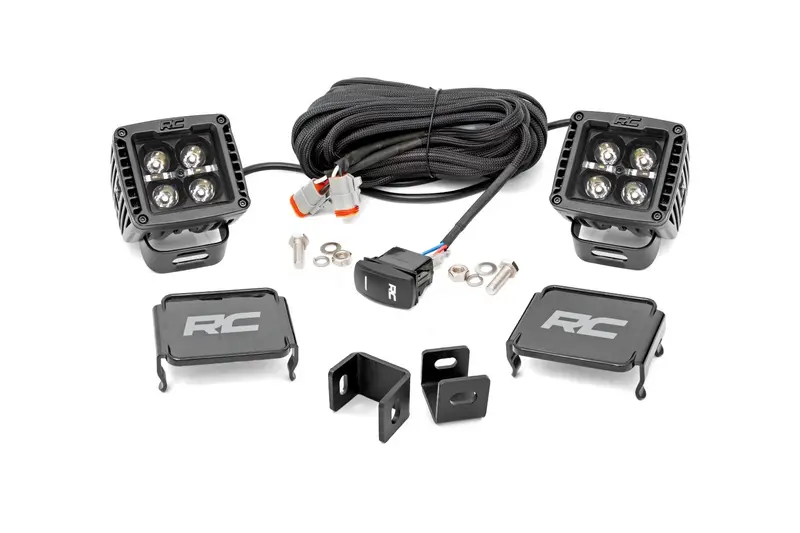 Led Light Kit | Ditch Mount | 2" Black Pair | White Drl | Toyota Tundra (22-26) 1