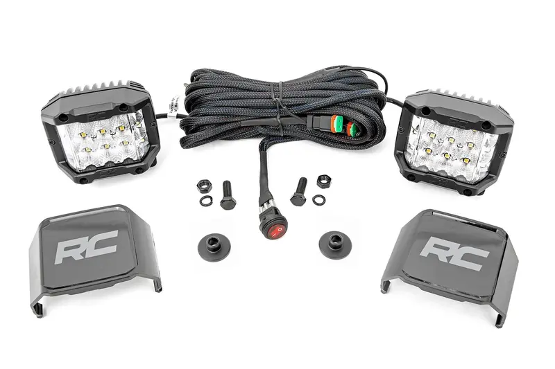 Led Light Kit | Ditch Mount |  2" Chrome Pair | Wide | Ford Bronco 4Wd (21-25) 1