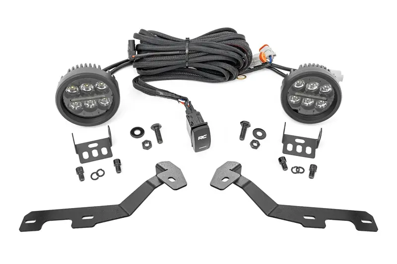 Led Light Kit | Ditch Mount | Black Series Round | 3.5 Inch | Amber Drl | Ram 1500 (19-26) 1