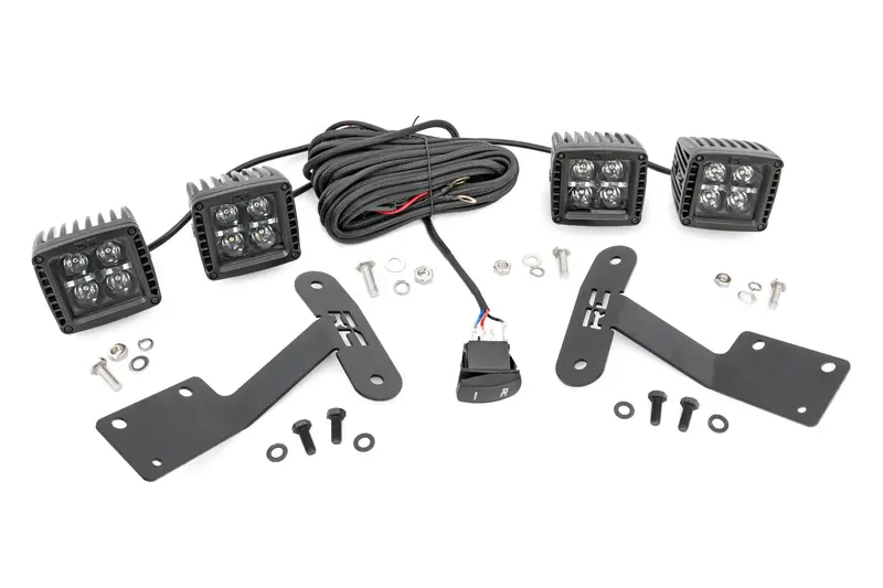 Led Light Kit | Ditch Mount | Dual 2" Black Pairs | White Drl | Toyota Tundra (14-21) 1