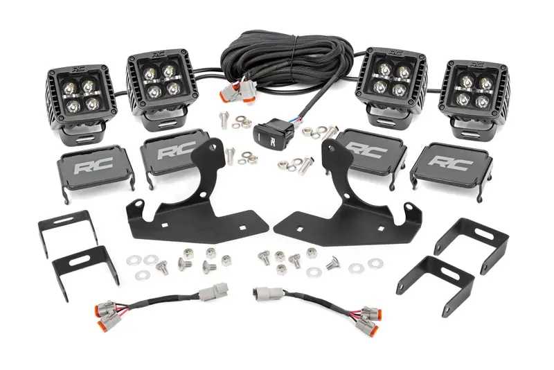 Led Light Kit | Fog | 2" Black Pairs X2 | White Drl | Chevy Silverado 1500/2500Hd/3500Hd 2Wd/4Wd 1