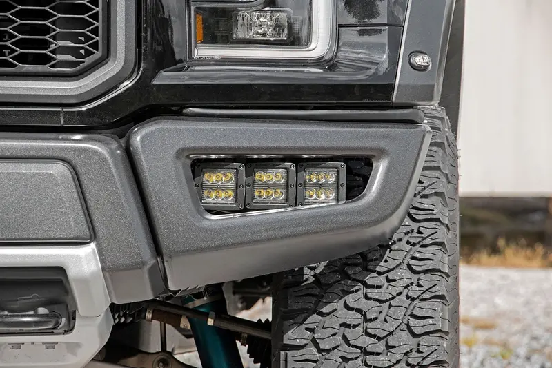Led Light Kit | Fog Mount | Triple 2" Black Pair | White Drl | Ford Raptor (17-20) 1