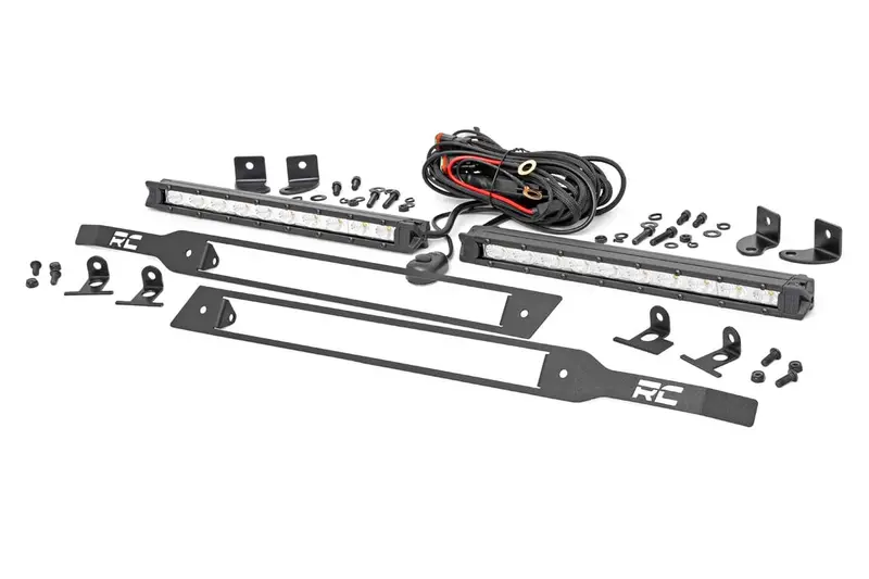 Led Light Kit | Grille Mount | 10" Chrome Slimline Pair | Chevy Silverado 1500 (19-22) 1