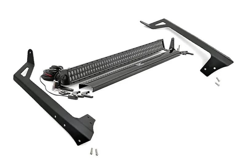 Led Light Kit | Windshield Mount | 50" Black Dual Row | Jeep Wrangler Jk (07-18) 1