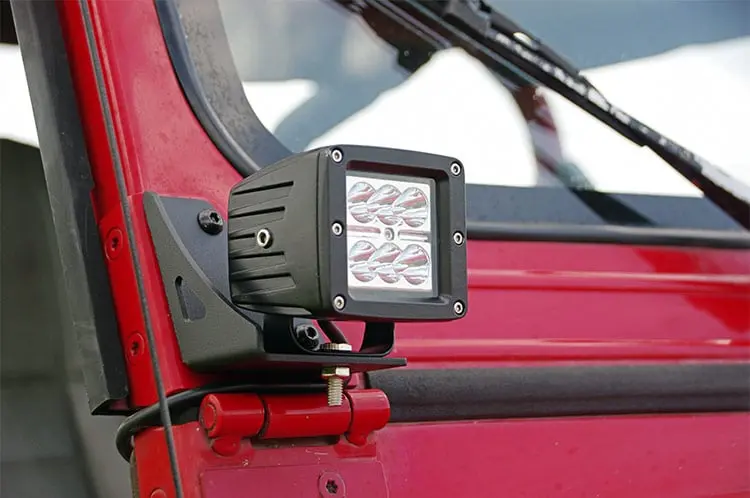 Led Light Mount | Lower Windshield | Pod Pair | Jeep Wrangler Yj 4Wd (87-95) 1