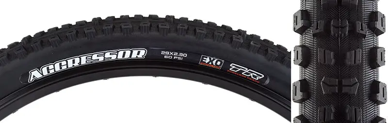 Maxxis Aggressor Tire - 29 X 2.30, Tubeless, Folding, Black, Dual, Exo 1