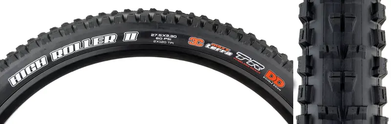 Maxxis High Roller Ii Tire - 27.5 X 2.3, Tubeless, Folding, Black, 3C Maxx Terra, Dd 1