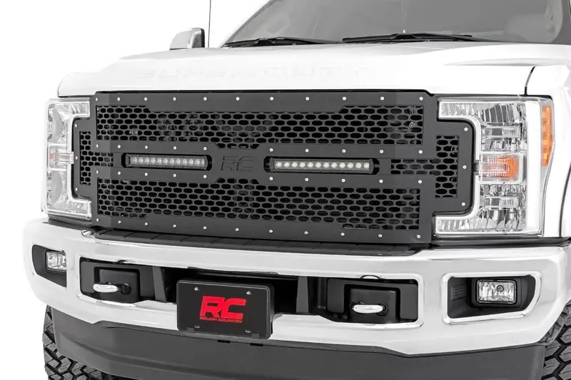 Mesh Grille | 12" Dual Row Led | Black | Ford F-250/F-350 Super Duty (17-19) 1
