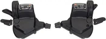 Microshift Mezzo Thumb-Tap Shifter Set, 7-Speed, Triple, Optical Gear Indicator, Shimano Compatible 1