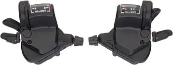 Microshift Mezzo Thumb-Tap Shifter Set, 9-Speed, Triple, Optical Gear Indicator, Shimano Compatible 1